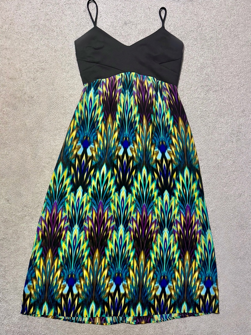 Nicole by Nicole Miller Spagetti Strap Patterned Maxi Dress - size 14